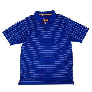 Adidas ClimaCool Polo Shirt Men Size XXL Blue Striped Short Sleeve Moisture Wick